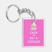 Kalm houden en een Cupcake eten Sleutelhanger (Voorkant Links)