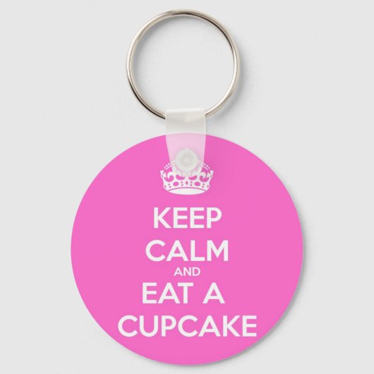 Kalm houden en een Cupcake eten Sleutelhanger (Voorkant)