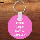 Kalm houden en een Cupcake eten Sleutelhanger (Voorkant)