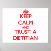 Kalm houden en een Dietitiaan vertrouwen Poster (Voorkant)