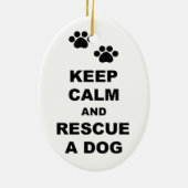 Kalm houden en een hond redden keramisch ornament (Achterkant)