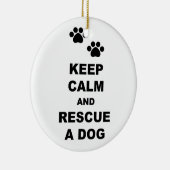 Kalm houden en een hond redden keramisch ornament (Rechts)