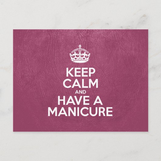Kalm houden en een mest, roze leder, kuit hebben briefkaart (Voorkant)