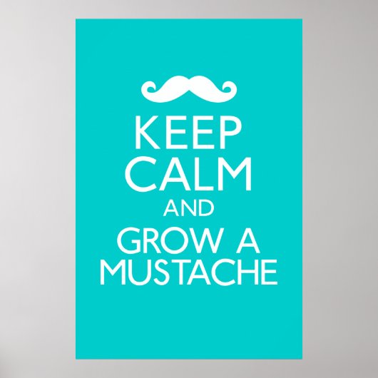 Kalm houden en een Mustache-Poster kweken Poster (Voorkant)