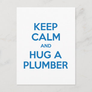 Kalm houden en een Plumber Briefkaart vasthouden