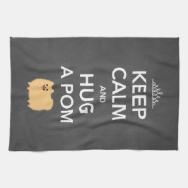 Kalm houden en een pom vasthouden - Cute Tan Pomme Theedoek