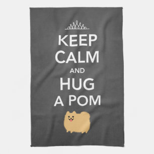 Kalm houden en een pom vasthouden - Cute Tan Pomme Theedoek