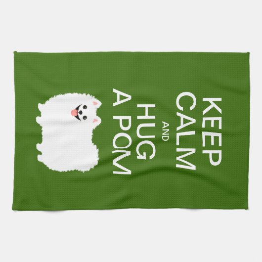 Kalm houden en een pom vasthouden - Pommeren in Cu Theedoek (Horizontaal)