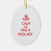 Kalm houden en een pooljongen vasthouden keramisch ornament (Rechts)