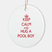 Kalm houden en een pooljongen vasthouden keramisch ornament (Links)