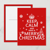 Kalm houden en een prettige kerst hebben feestdagenkaart (Voorkant / Achterkant)