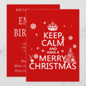 Kalm houden en een prettige kerst hebben kaart (Voorkant / Achterkant)