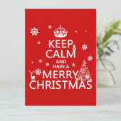 Kalm houden en een prettige kerst hebben kaart (Staand voorkant)