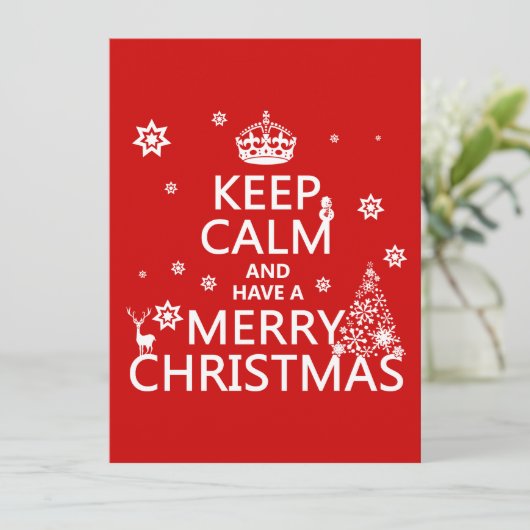 Kalm houden en een prettige kerst hebben kaart (Staand voorkant)