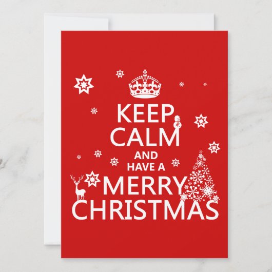 Kalm houden en een prettige kerst hebben kaart (Voorkant)
