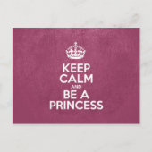 Kalm houden en een prinses zijn, Roze leder, Kroon Briefkaart (Voorkant)