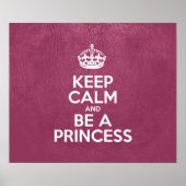 Kalm houden en een prinses zijn, Roze leder, Kroon Poster (Voorkant)