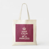 Kalm houden en een prinses zijn, Roze leder, Kroon Tote Bag (Achterkant)
