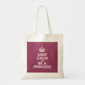 Kalm houden en een prinses zijn, Roze leder, Kroon Tote Bag (Voorkant)