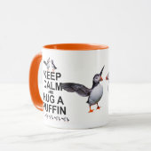 Kalm houden en een Puffin Mok vasthouden (Voorkant links)