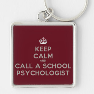 Kalm houden en een schoolpsycholoog Sleutelhanger 