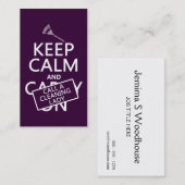 Kalm houden en een schoonmaakdame bellen visitekaartje (Voorkant / Achterkant)