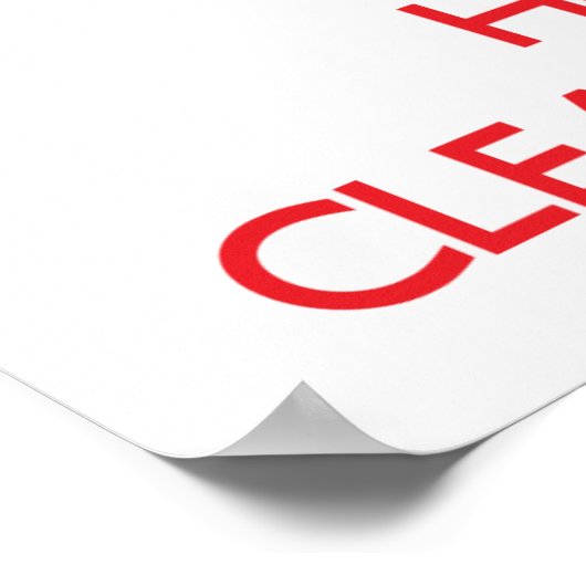 Kalm houden en een schoonmaakpersoneel vasthouden poster (Hoek)