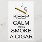 Kalm houden en een sigaar roken briefpapier (Voorkant)