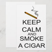 Kalm houden en een sigaar roken briefpapier (Voorkant / Achterkant)