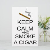 Kalm houden en een sigaar roken briefpapier (Staand voorkant)