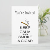 Kalm houden en een sigaar roken kaart (Staand voorkant)