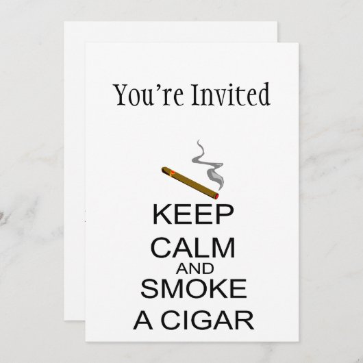 Kalm houden en een sigaar roken kaart (Voorkant / Achterkant)