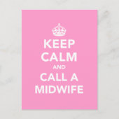 Kalm houden en een vroedvrouw bellen briefkaart (Voorkant)