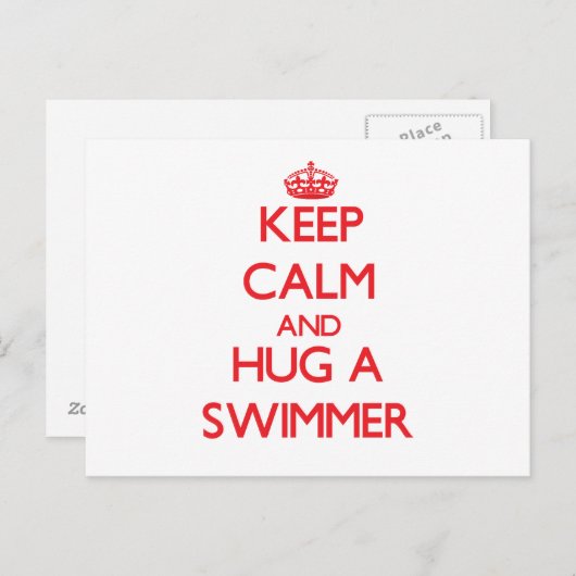 Kalm houden en een zwemmer vasthouden briefkaart (Voorkant / Achterkant)