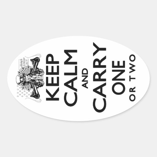 Kalm houden en eentje meenemen ovale sticker (Voorkant)
