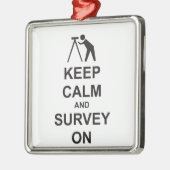 Kalm houden en enquête houden metalen ornament (Links)