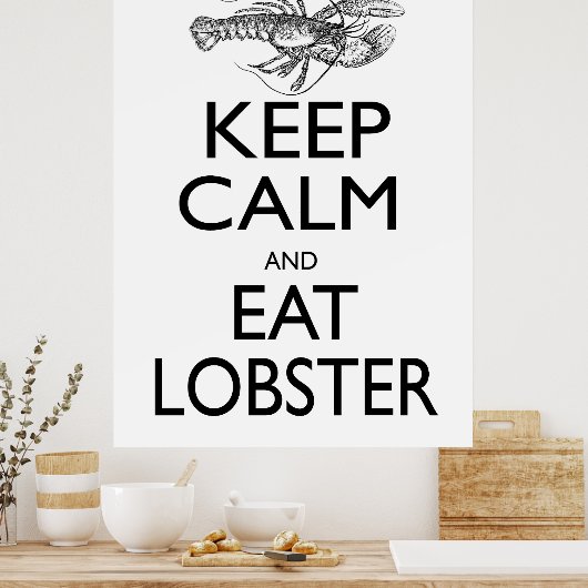 Kalm houden en eten poster (Keuken)