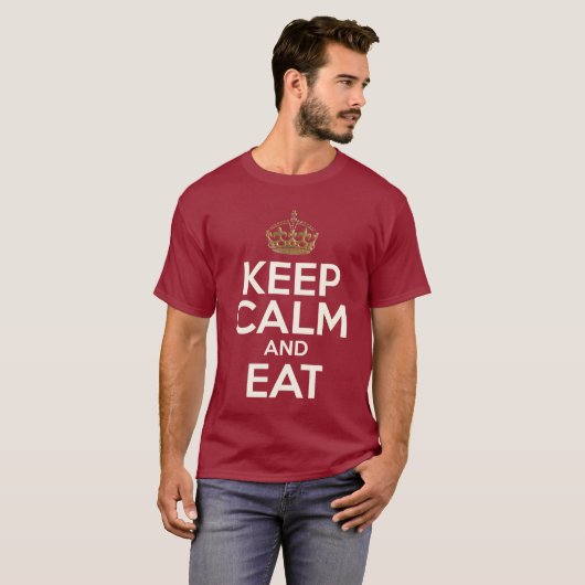 Kalm houden en eten t-shirt (Voorkant volledig)