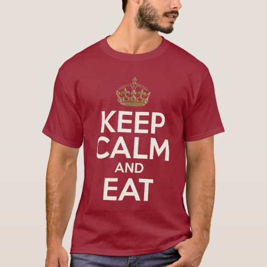Kalm houden en eten t-shirt (Voorkant)