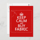Kalm houden en Fabric kopen (alle kleuren) Briefkaart (Voorkant / Achterkant)
