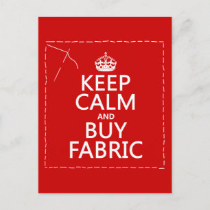 Kalm houden en Fabric kopen (alle kleuren) Briefkaart