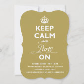 Kalm houden en feest op grappige nieuwjaarsfeest kaart (Voorkant)