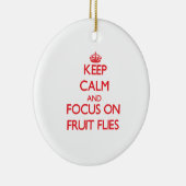 Kalm houden en focussen op fruitvliegen keramisch ornament (Rechts)