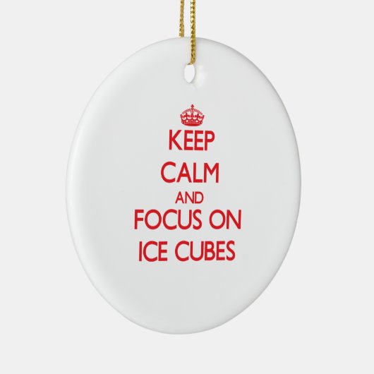 Kalm houden en focussen op ijsblokken keramisch ornament (Rechts)