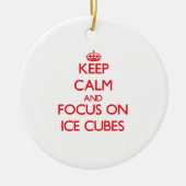 Kalm houden en focussen op ijsblokken keramisch ornament (Voorkant)