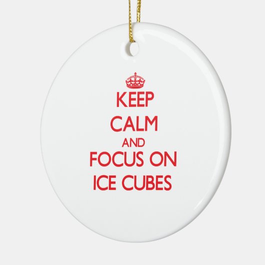 Kalm houden en focussen op ijsblokken keramisch ornament (Links)
