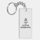 Kalm houden en focussen op koelkasten sleutelhanger (Voorkant Links)