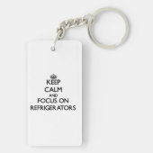 Kalm houden en focussen op koelkasten sleutelhanger (achterkant)