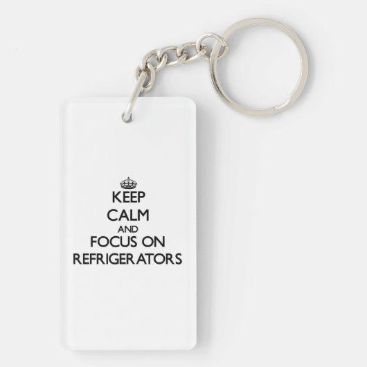 Kalm houden en focussen op koelkasten sleutelhanger (achterkant)