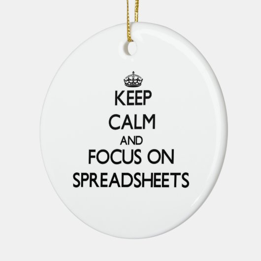 Kalm houden en focussen op spreadsheets keramisch ornament (Links)